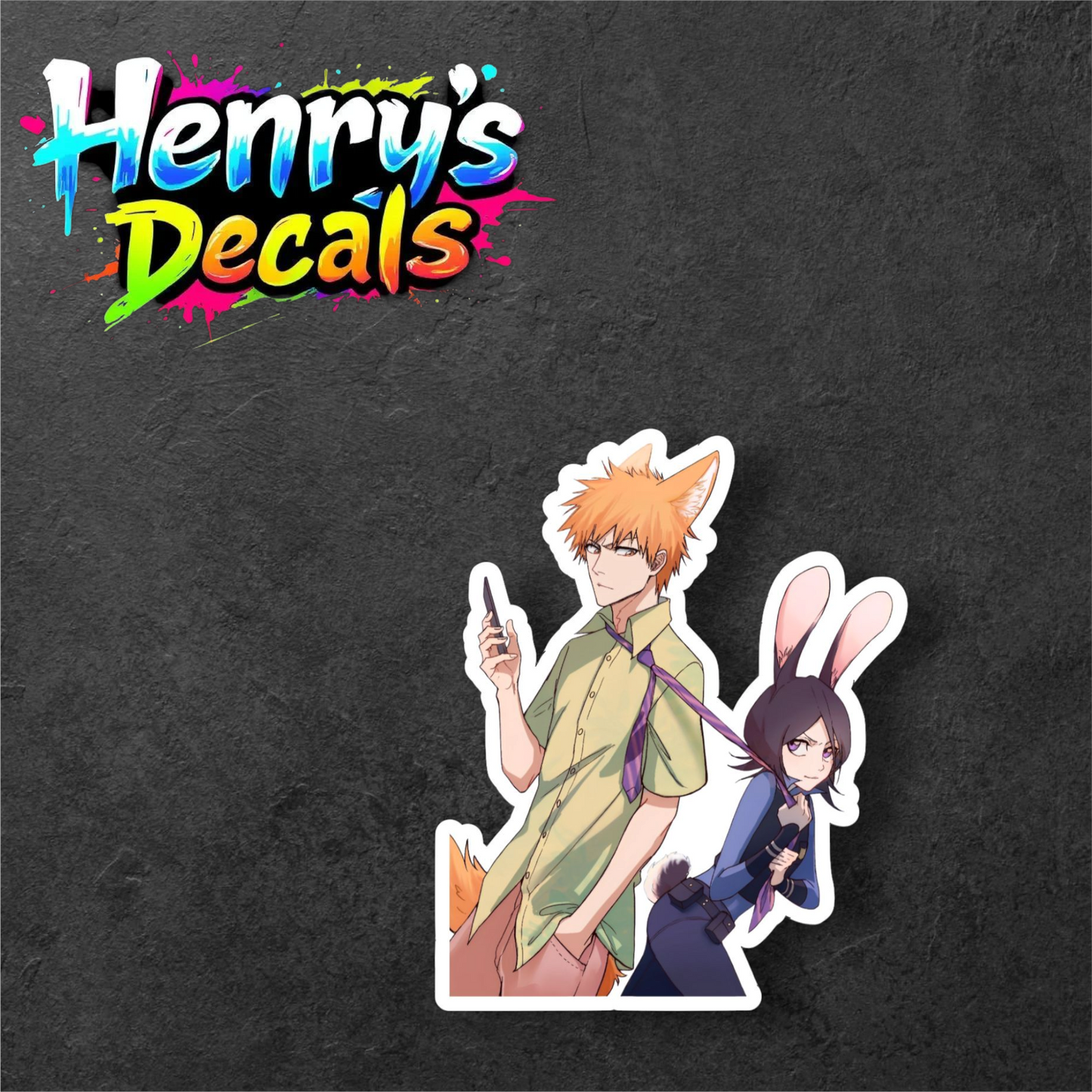Anime Ichigo & Rukia Sticker Car Decal