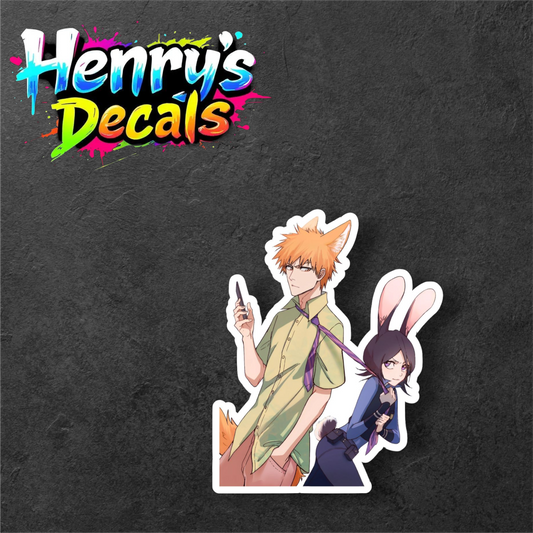 Anime Ichigo & Rukia Sticker Car Decal