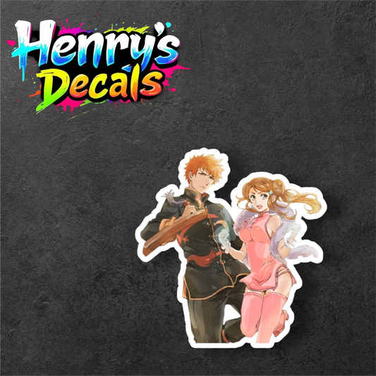 Anime Ichigo & Orihime Sticker Car Decal