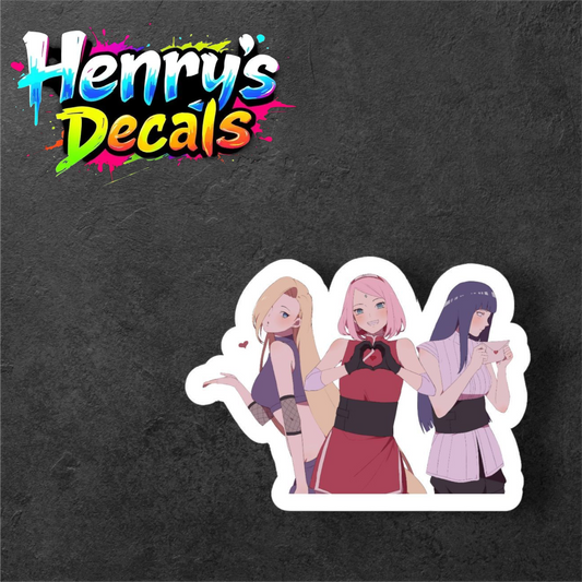 Anime Konoha Waifus Sticker Car Decal