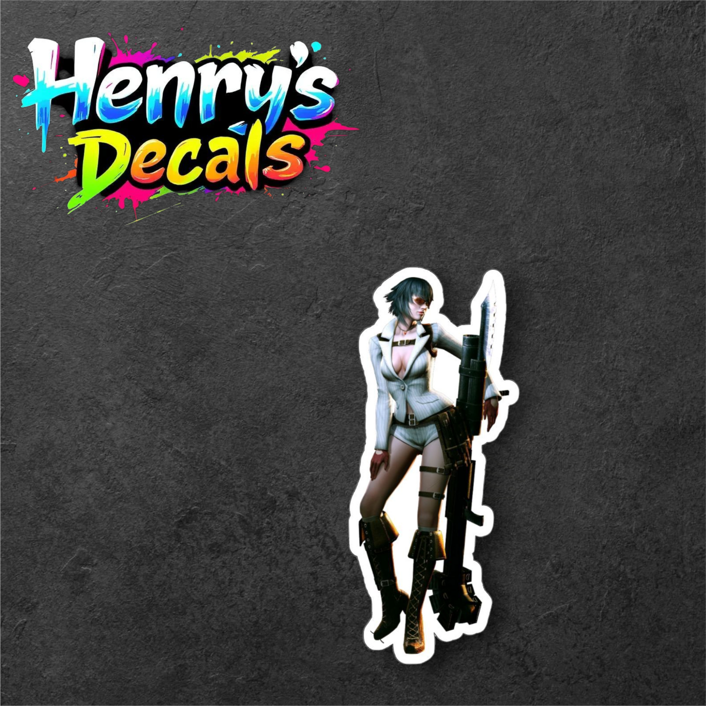 Video Game Lady Sticker Car Decal