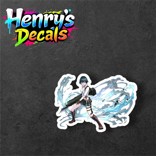 Video Game Lady Sticker Car Decal