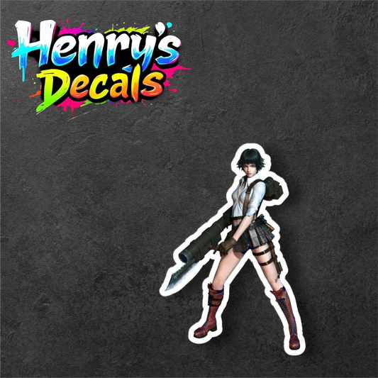 Video Game Lady Sticker Car Decal