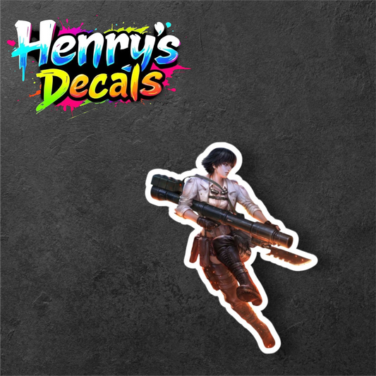 Video Game Lady Sticker Car Decal