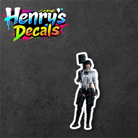 Video Game Lady Sticker Car Decal