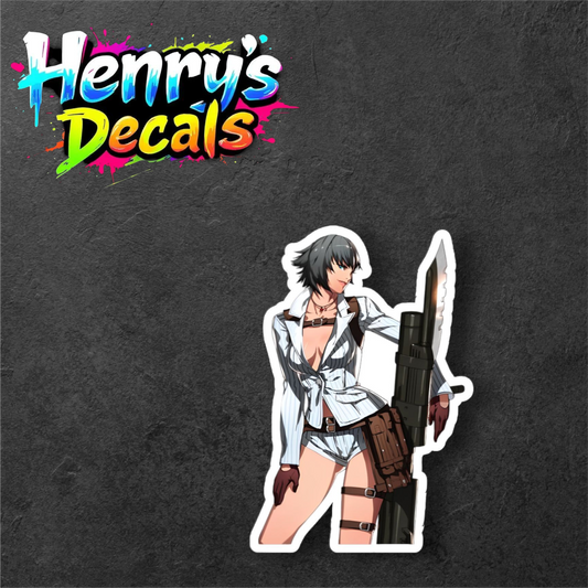 Video Game Lady Sticker Car Decal