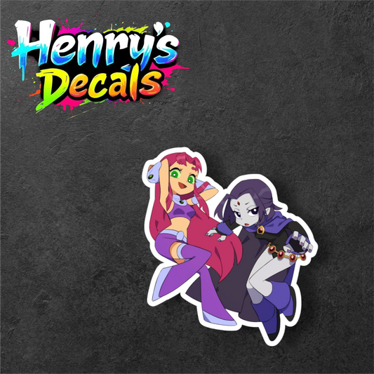 Starfire & Raven Sticker Car Decal