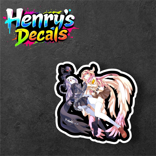 Anime Ladydevimon & Angewomon Sticker Car Decal