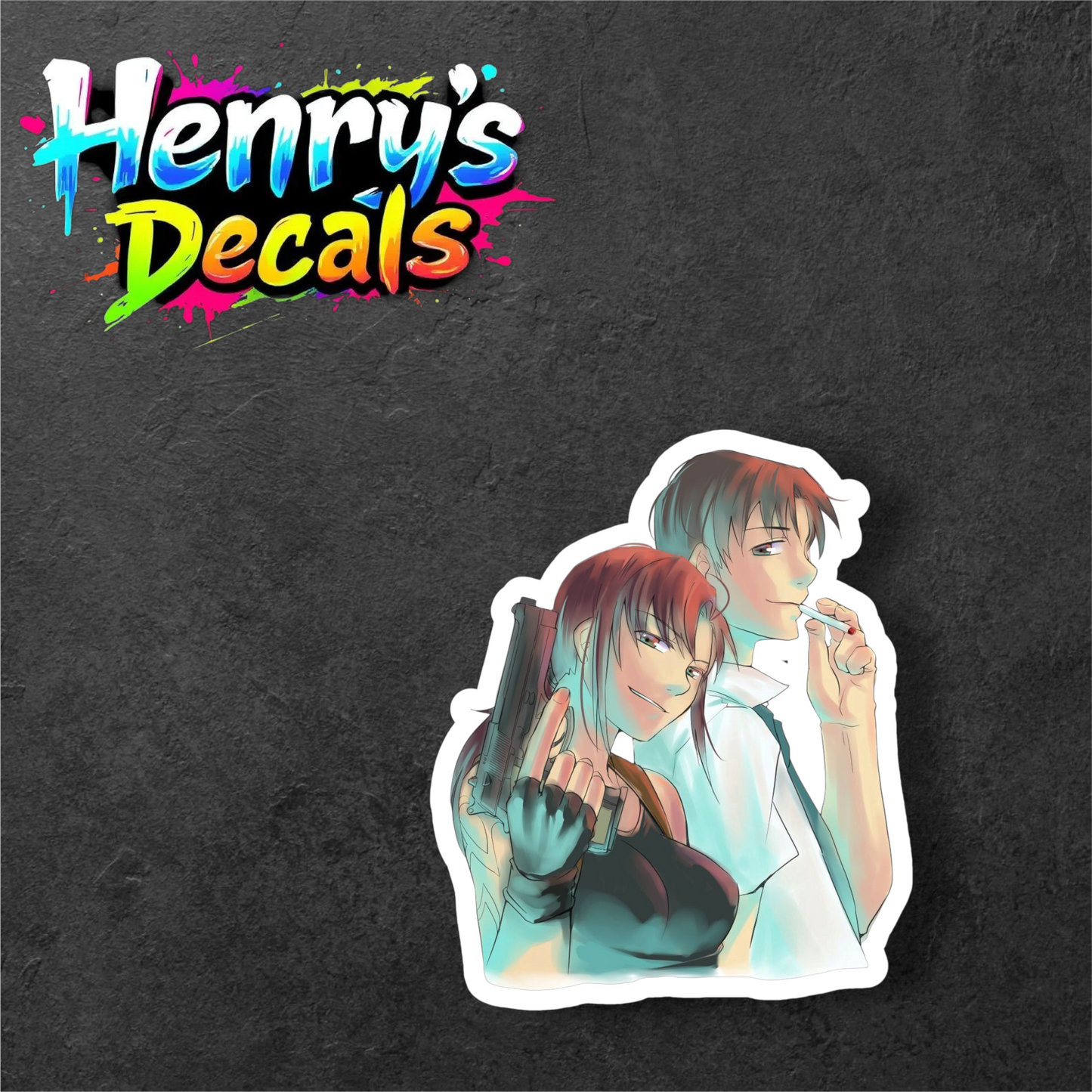 Anime Revy & Rock Sticker Car Decal