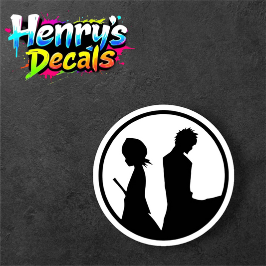 Customizable Anime Rukia & Ichigo Sticker Car Decal