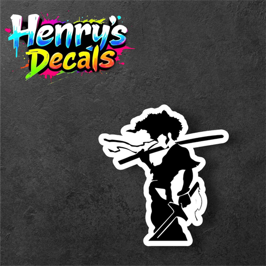 Customizable Anime Afro Sticker Car Decal