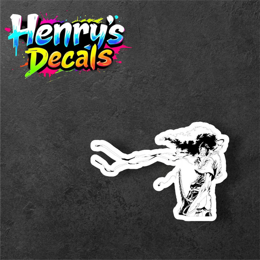 Customizable Anime Afro Sticker Car Decal