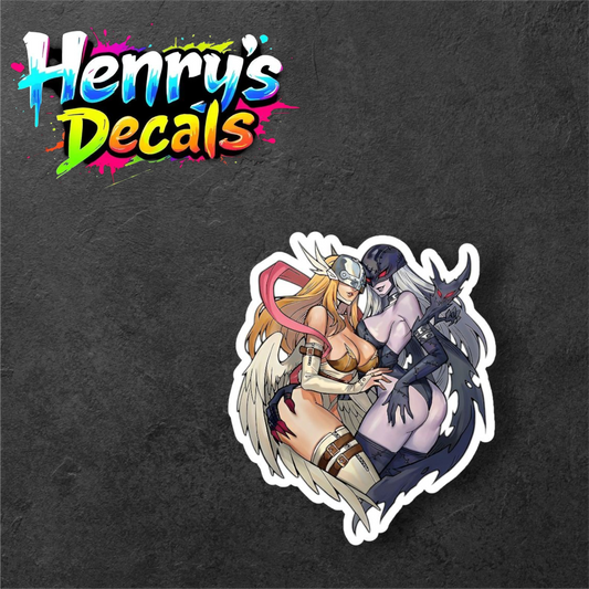 Anime Angewomon & LadyDevimon Sticker Car Decal