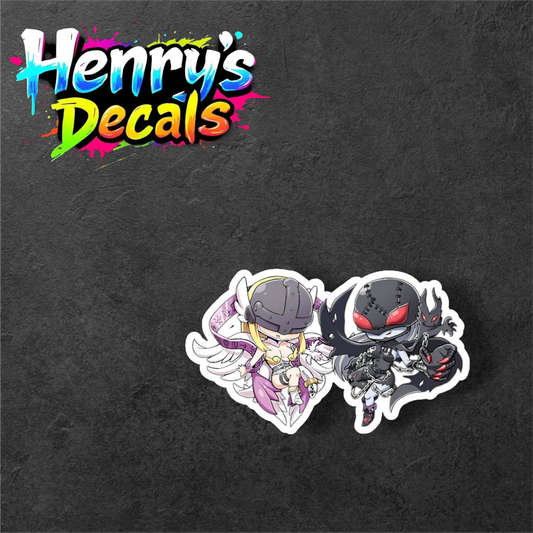 Anime Angewomon & LadyDevimon Sticker Car Decal