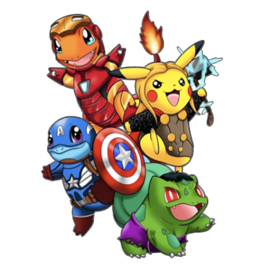 Pokemon Avengers Sticker Car Decal
